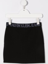 Thumbnail for your product : Calvin Klein Kids Logo-Waistband Straight Skirt