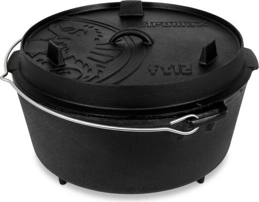 PetromaxCastIronDutchOvenforCookingorBakingOutdoorsOverCampfireorintheHomePre-SeasonedCookwareHeatsEvenly3Legs11.4Qt