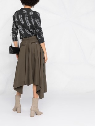 Sacai High-Low Asymmetric Skirt