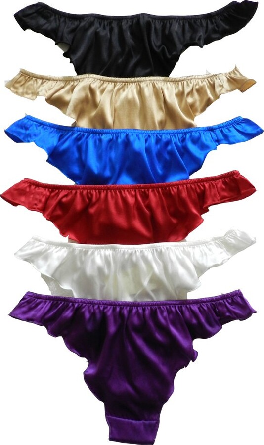 Multi Color Panasilk 4Pcs New Women's Silk String Panties Bikini Adjustable 