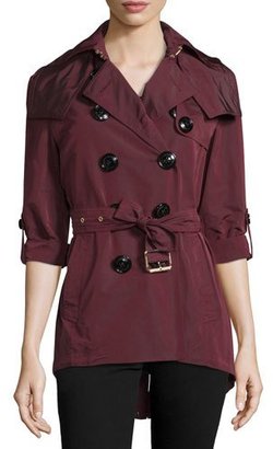 Burberry Knightsdale Hooded Relaxed Trenchcoat, Deep Claret