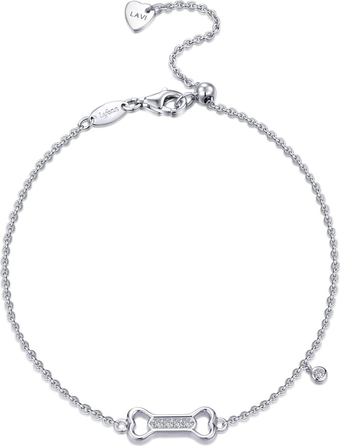 Lafonn Simulated Diamond Dog Bone Charm Bracelet