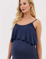Thumbnail for your product : New Look Maternity strappy double layer maxi dress in navy