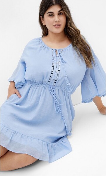 City Chic CITYCHIC|Women'sPlusSizeAyannaDress-skyblue-20W