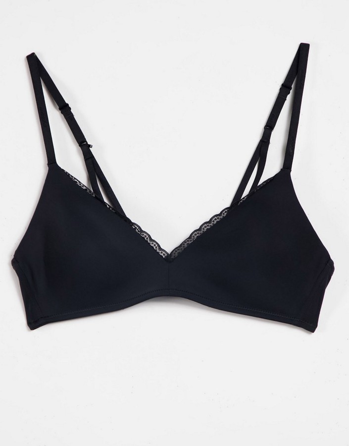 aerie real happy cotton basic wireless bra in black ShopStyle
