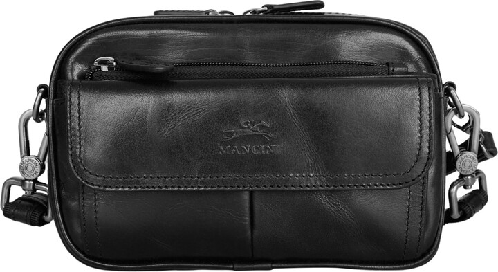 Mancini Buffalo Leather Organizer Crossbody Bag