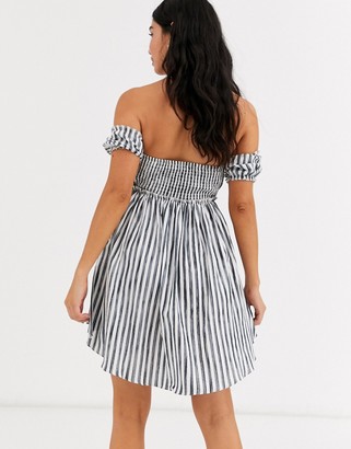 Glamorous Exclusive tie up beach dress in stripe