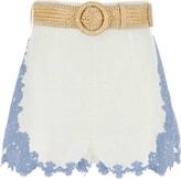 Lace Trim Belted Shorts 