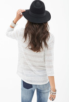 Thumbnail for your product : Forever 21 Forever21 Striped Open-Knit Top