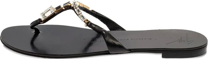 Giuseppe Zanotti Vintage Pre-Owned Crystal-Embellishment Leather Sandals