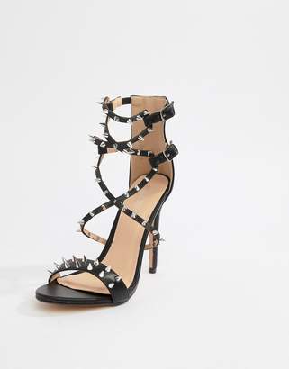 Public Desire Amore black studded heeled sandal