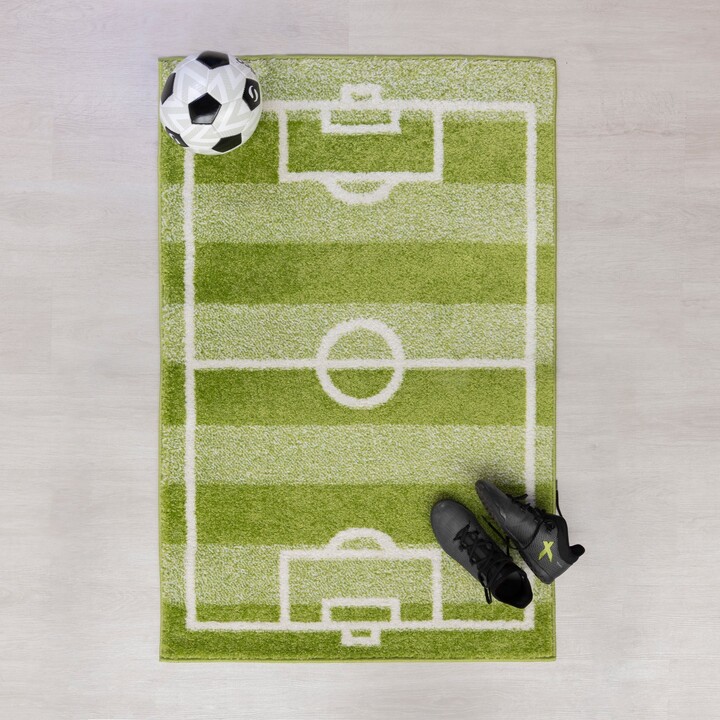 Dunelm Football Pitch Rug Green and White ShopStyle