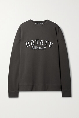 Rotate by Birger Christensen + Net Sustain Iris Oversized Appliqued Organic Cotton-jersey Sweatshirt