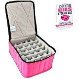 Premium 30 Bottle Essential Oil Carrying Case for 30ml, 15ml, 10ml, 5ml Bottles – Sturdy Storage Travel Bag with Adjustable Spacing for Roller and Dropper Bottles, Diffuser Lockets, Pads