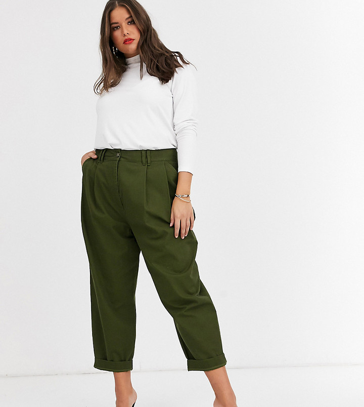 plus size khaki trousers