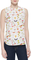Thumbnail for your product : Equipment Lyle Printed Sleeveless Silk Top