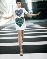 Thumbnail for your product : Stella McCartney Lace-Heart Shift Dress, White/Black