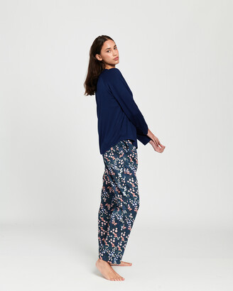 Project REM Women's Navy Pyjamas - Navy Garden Floral Long sleeve Set