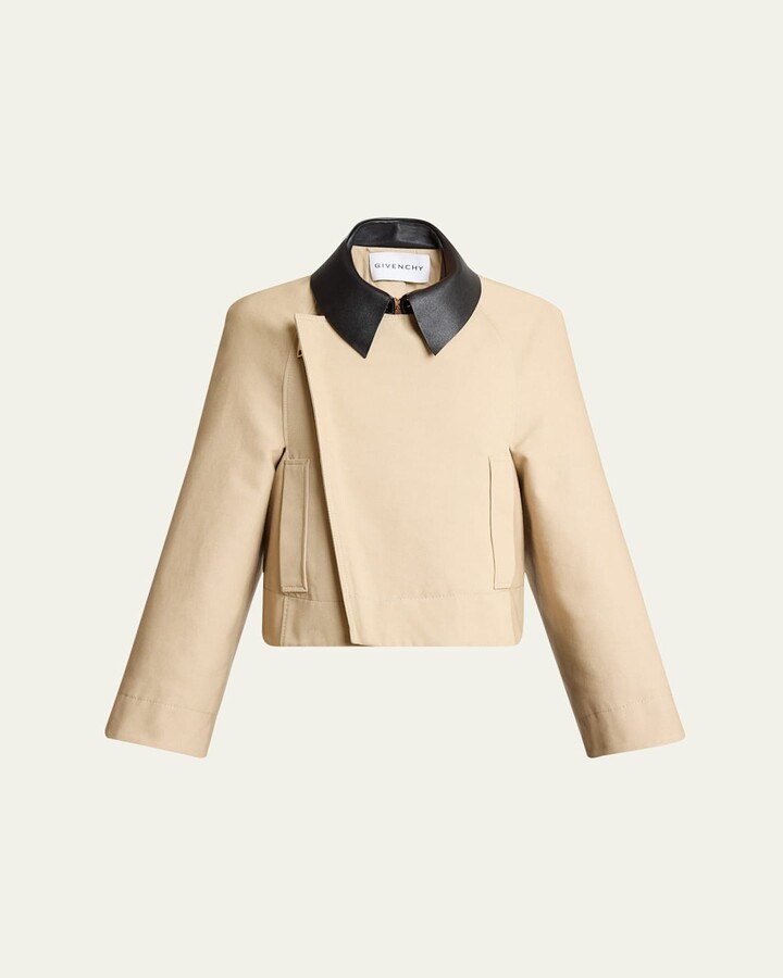 Givenchy Leather Collar Zip Cocoon Jacket