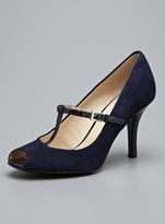 Thumbnail for your product : Franco Sarto Fiera T-Strap Suede Peep Toe Pump