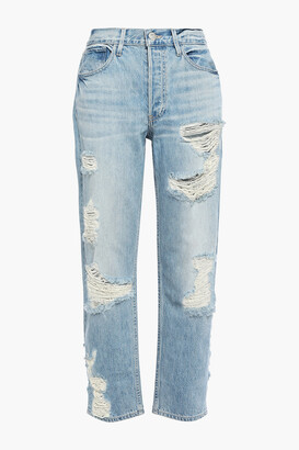 3x1 Distressed Mid-rise Straight-leg Jeans
