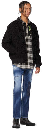 DSQUARED2 Black and Grey Check Western Shirt