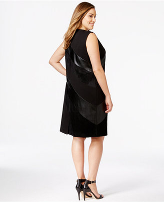 Calvin Klein Size Mixed Media Sleeveless Sheath Dress