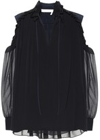 Thumbnail for your product : Chloé Silk cold-shoulder blouse
