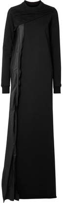 Rick Owens Shell-trimmed Cotton-jersey Maxi Dress