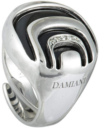 Damiani Silver 0.03 Ct. Tw. Onyx Ring