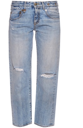 R 13 Straight Boy mid-rise cropped jeans