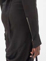 Thumbnail for your product : Rick Owens Wrap-front Ruched Crepe Dress - Black