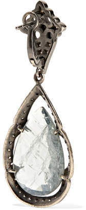 Loree Rodkin 18-karat Rhodium White Gold, Sapphire And Diamond Earrings - Silver