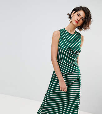 Warehouse Asymmetric Hem Stripe Sleeveless Dress