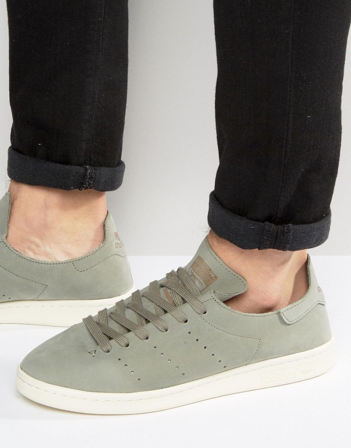 adidas Stan Smith Lea Sock Sneaker In Green BB0007 - ShopStyle