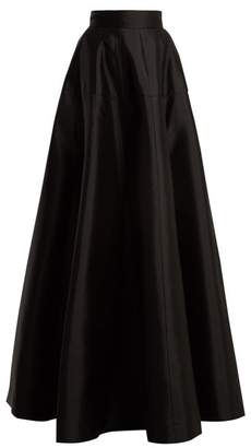 Amanda Wakeley - Atelier Wool Blend Satin Maxi Skirt - Womens - Black