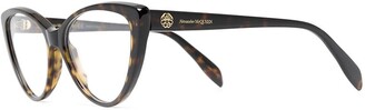 Alexander McQueen Sunglasses Cat-Eye Tortoiseshell Effect Glasses
