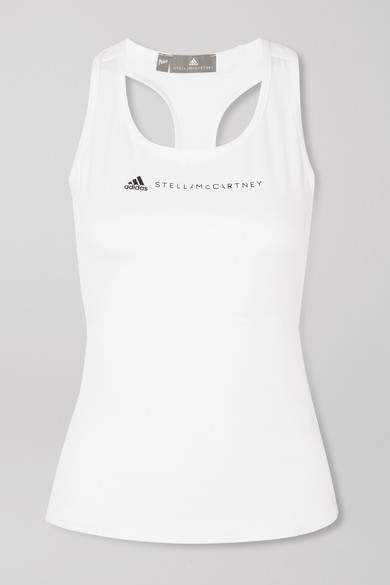 adidas by Stella McCartney Parley For The Oceans Essentials Mesh-paneled Climalite Tank - White