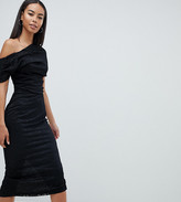 Thumbnail for your product : Asos Tall ASOS DESIGN Tall pleated shoulder lace midi dress
