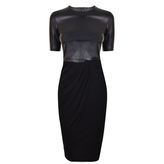 Thumbnail for your product : Gucci Leather Jersey Short Sleeved Dress
