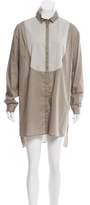 Thumbnail for your product : Fabiana Filippi Embellished Silk-Accented Shirtdress w/ Tags