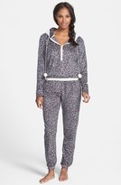 Thumbnail for your product : Kensie Print Fleece Hooded Jumpsuit