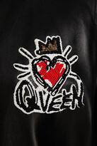 Thumbnail for your product : Dolce & Gabbana Appliquéd leather bomber jacket