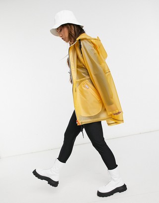 Hunter womens original raincoat in yellow