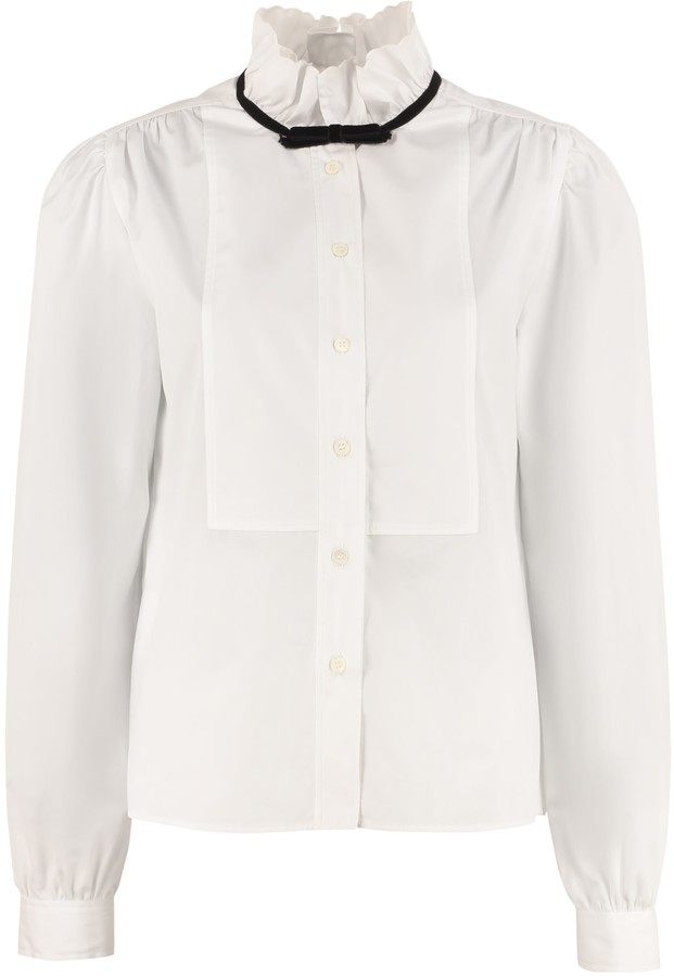 Miu Miu Cotton Poplin Shirt - ShopStyle Tops