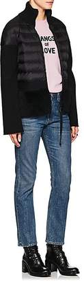 Moncler Women's Shearling-Trim Combo Sweater - Black