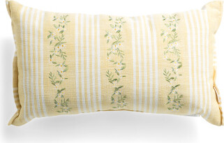 TJMAXX 24X14 Striped Daisy Vines Outdoor Pillow, Polyester