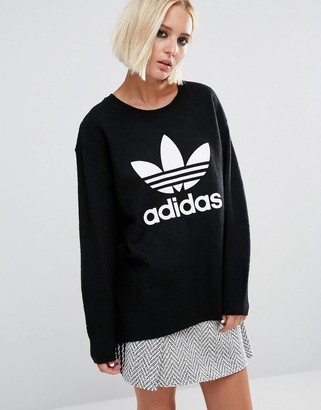 adidas Boiled Wool Sweatshirt With Trefoil Logo