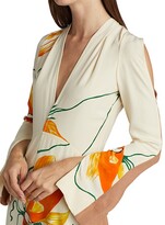 Thumbnail for your product : Victoria Beckham Goldfish Print Silk Midi Dress