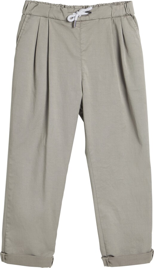 BRUNELLO CUCINELLI KIDS Pima Comfort Cotton Drawstring Trousers
